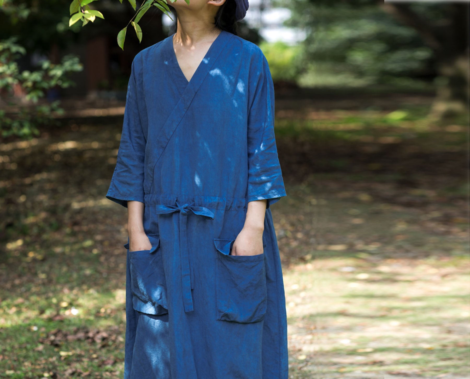 edoa Plant Dyed Indigo Blue Dress