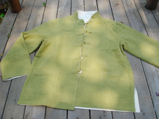 edoa Washed Linen and Raw Silk Reversible Jacket