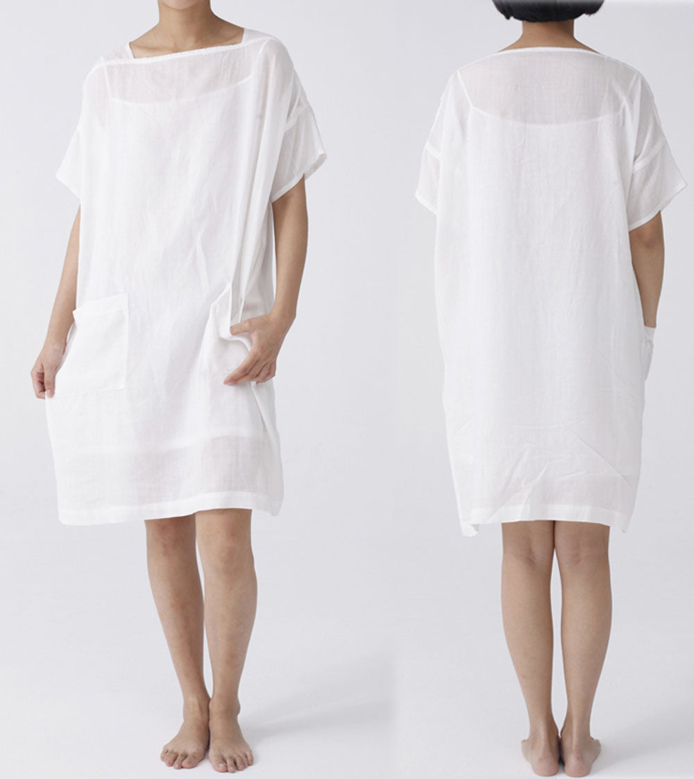 edoa Oversized Ramie Smock Top Tunic