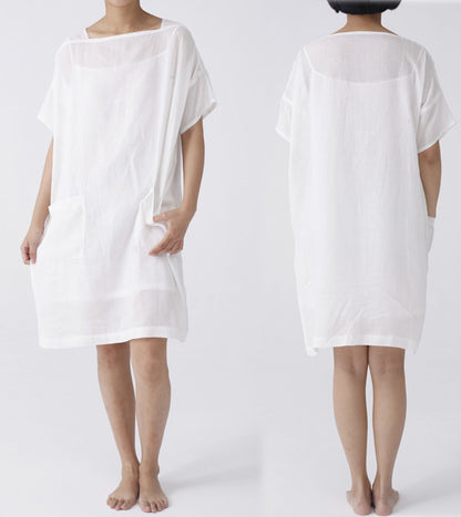 edoa Oversized Ramie Smock Top Tunic