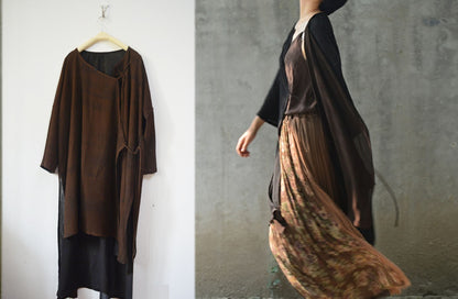 edoa Reversible Mud Silk Tunic Top