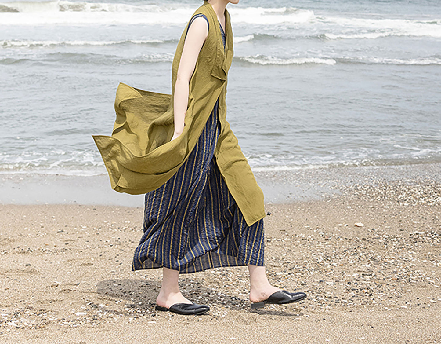 edoa Summer Linen Long Vest