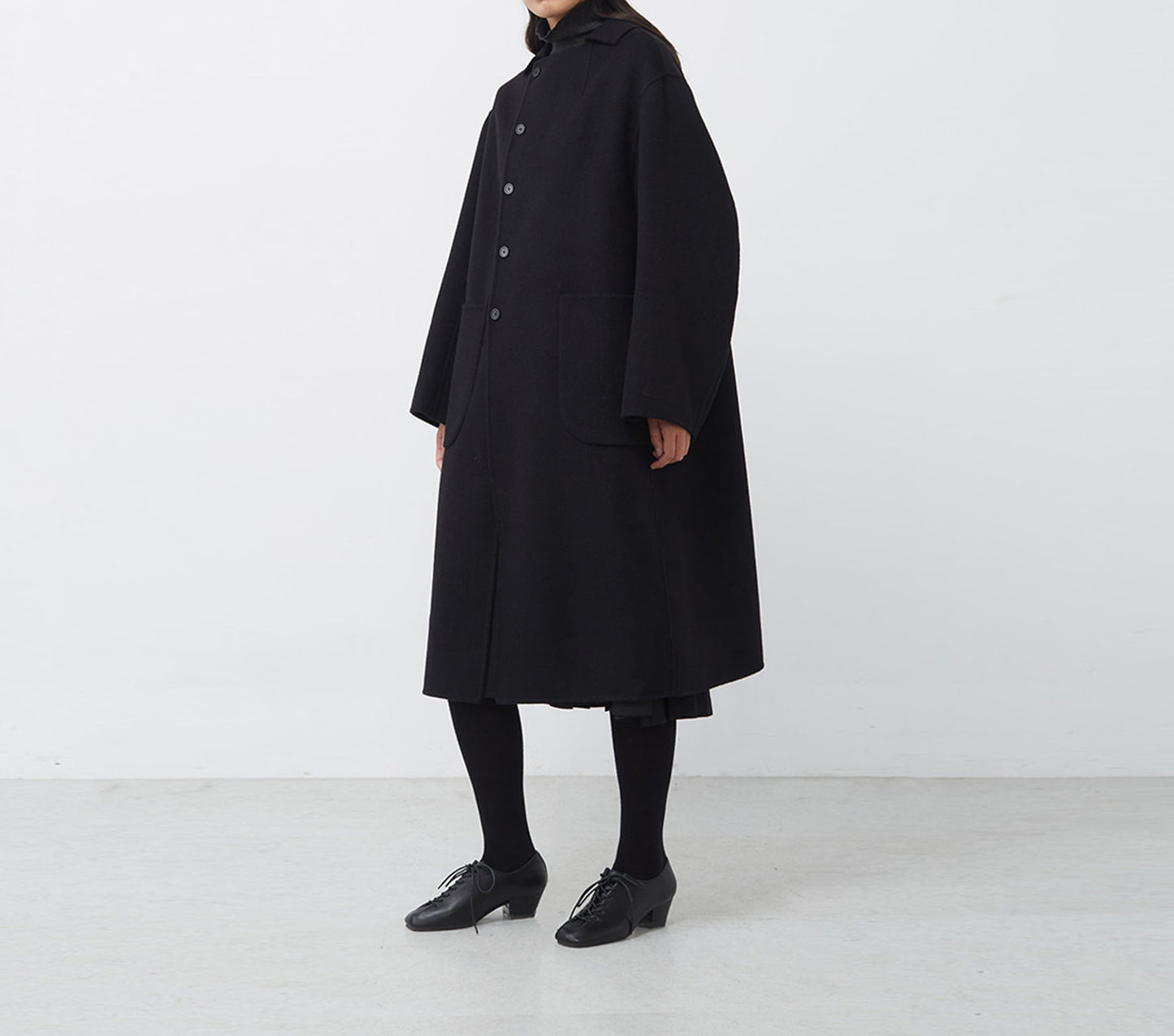 edoa Double Faced Wool Cocoon Coat