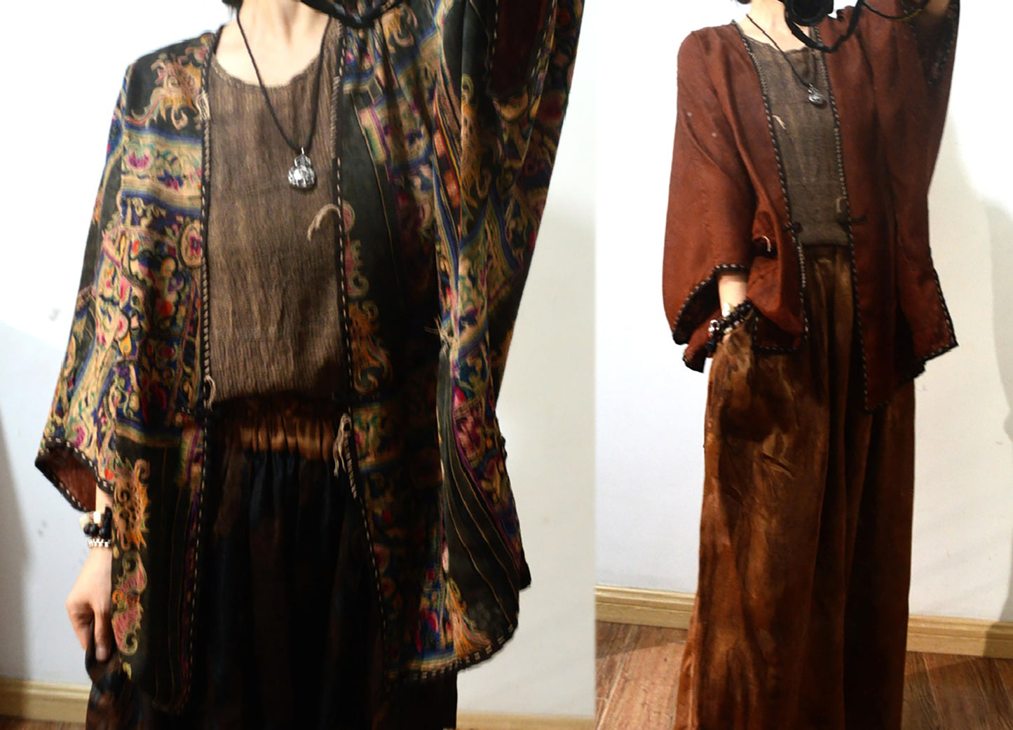 Reversible Printed Mud Silk Jacket ja0038 X280