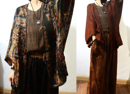 Reversible Printed Mud Silk Jacket ja0038 X280