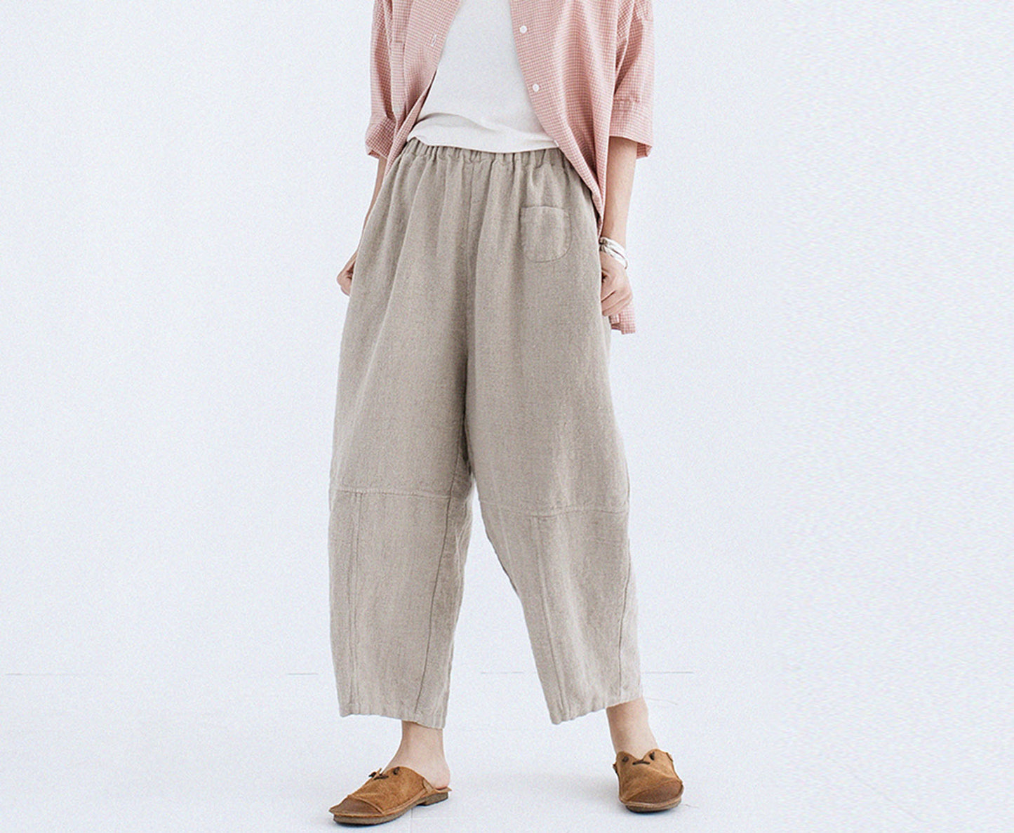 edoa Flax Linen Tapered Pants