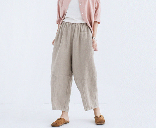 edoa Flax Linen Tapered Pants