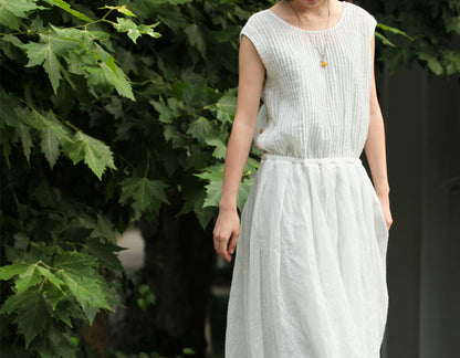edoa Pintucked Pleated Maxi Dress