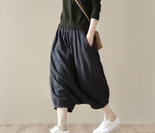 edoa Twill Ramie Harem Pants