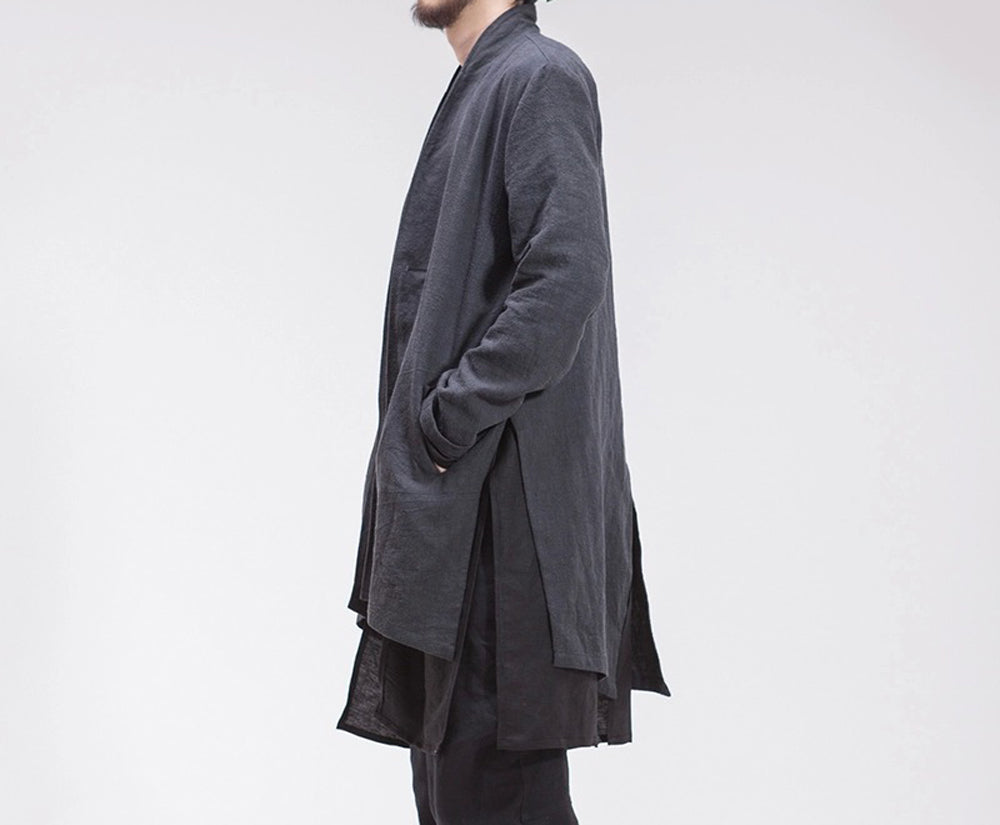 edoa double layer washed linen jacket