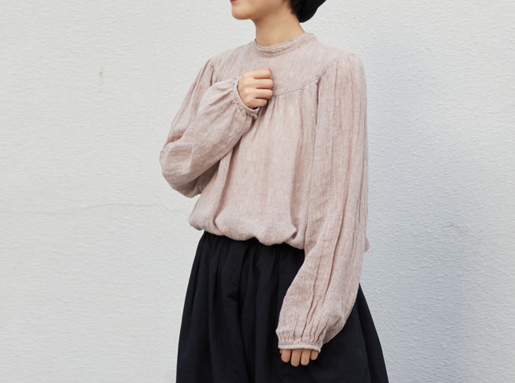 edoa Yarn Dyed Linen blend Blouse