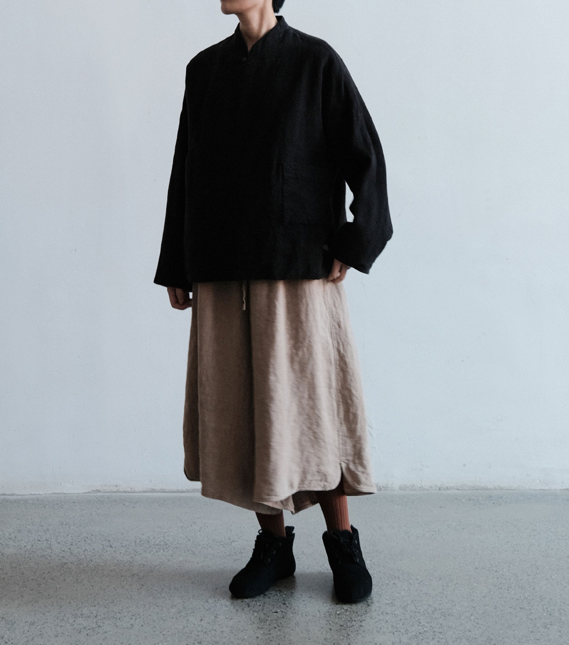 edoa Washed Linen Cotton Padding Jacket