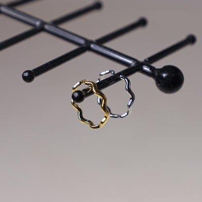 edoa Minimalist Flow Wave Adjustable Ring