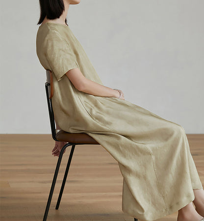 edoa Distressed Mulberry Silk A-line Dress