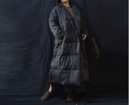 edoa Distressed Goose Down Long Coat