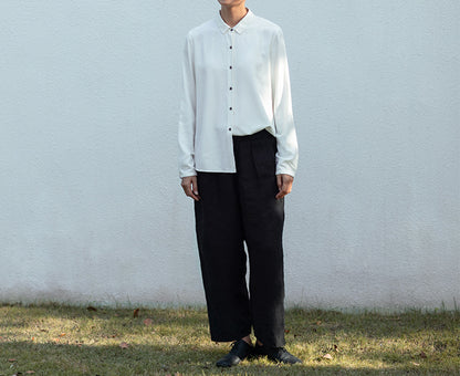 edoa White Silk Spinning Shirt 