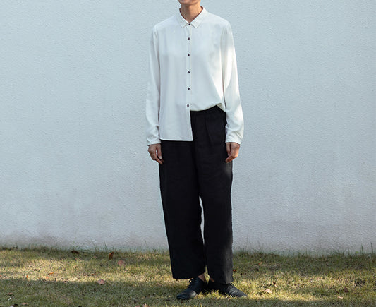 edoa White Silk Spinning Shirt 