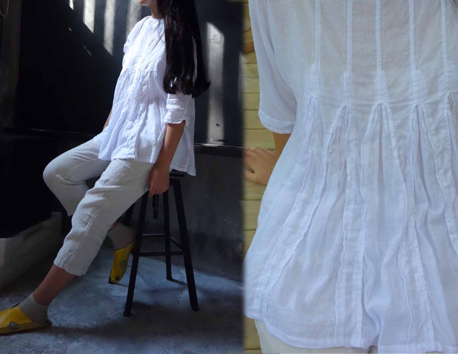 edoa Minimalist Linen Blouse