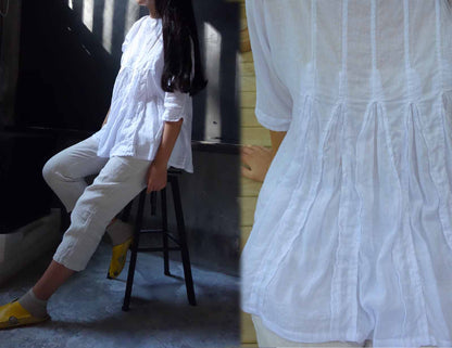 edoa Minimalist Linen Blouse
