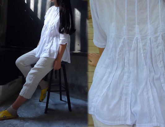 edoa Minimalist Linen Blouse