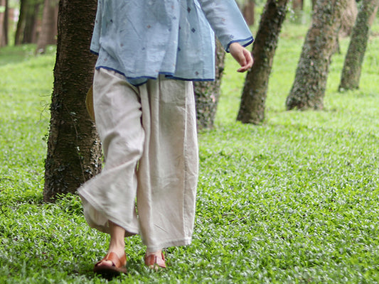 edoa Flax Linen Wide Leg Pants