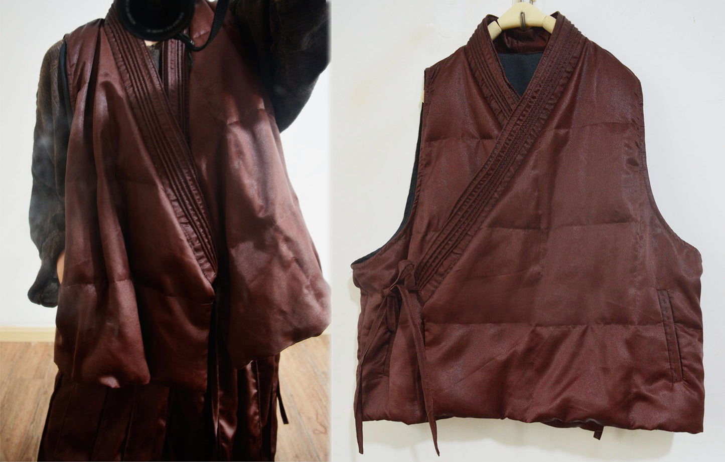 edoa Mud Silk Goose Down Hanfu Vest