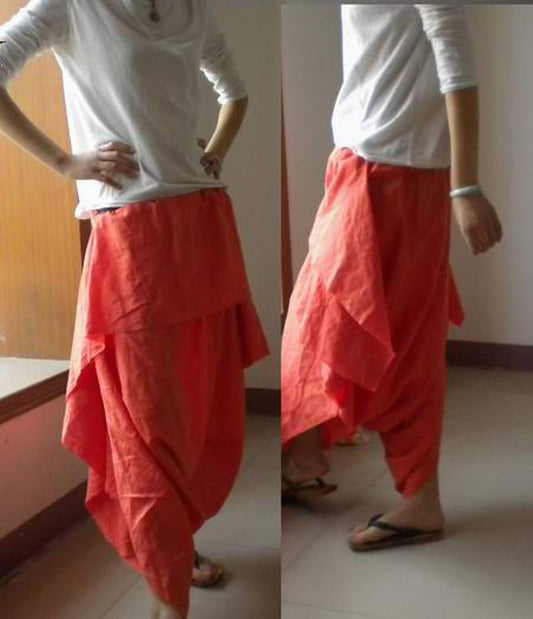 edoa Slouchy Fit Linen Harem Pants