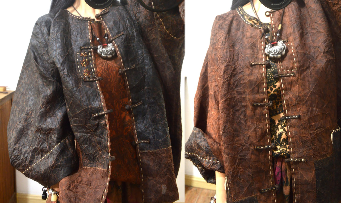 Reversible Mud Silk Organza Chinese Jacket ja0037 X281
