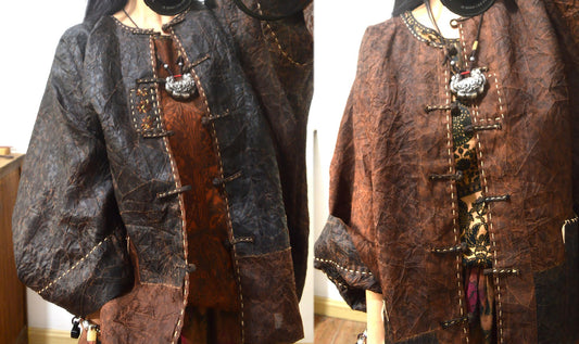 Reversible Mud Silk Organza Chinese Jacket ja0037 X281