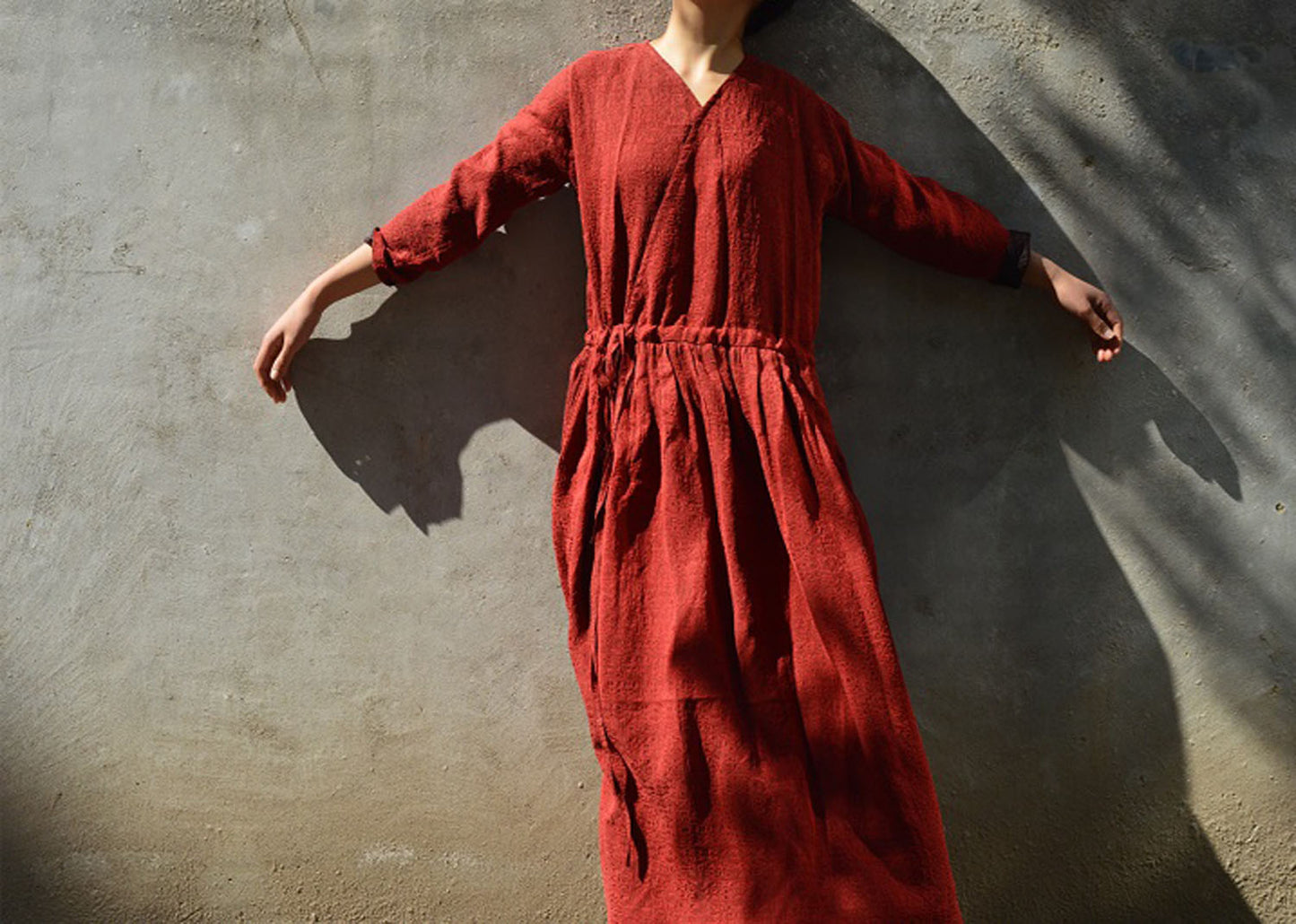 edoa Reversible Mud Silk Crepe Wrap Dress