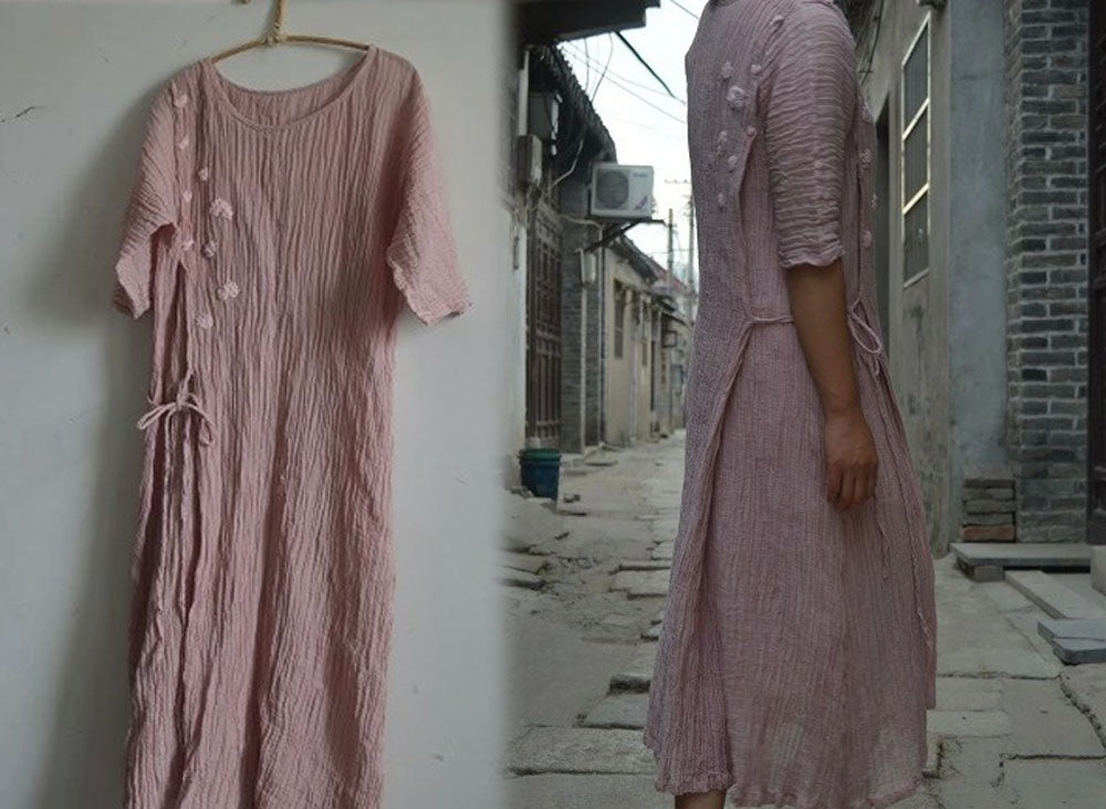 edoa Crinkled Linen Dress 