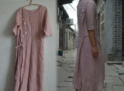 edoa Crinkled Linen Dress 