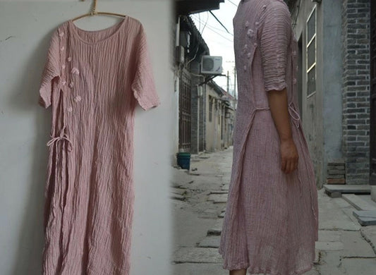 edoa Crinkled Linen Dress 