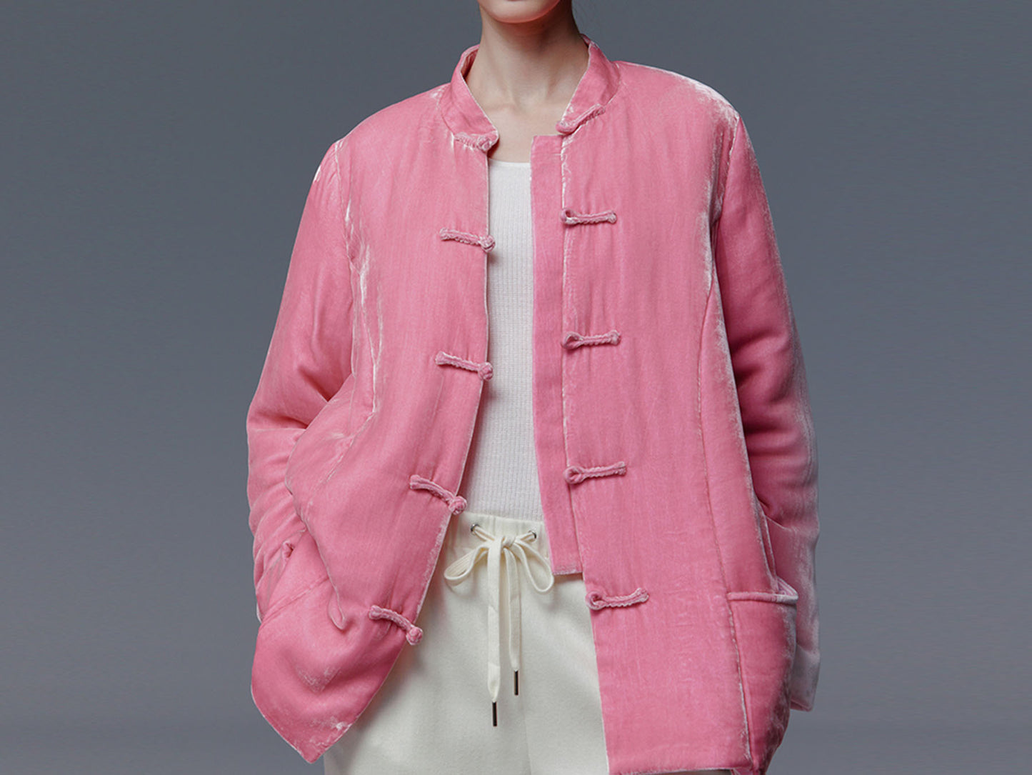 edoa Silk Velvet Quilted Jacket