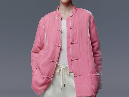 edoa Silk Velvet Quilted Jacket