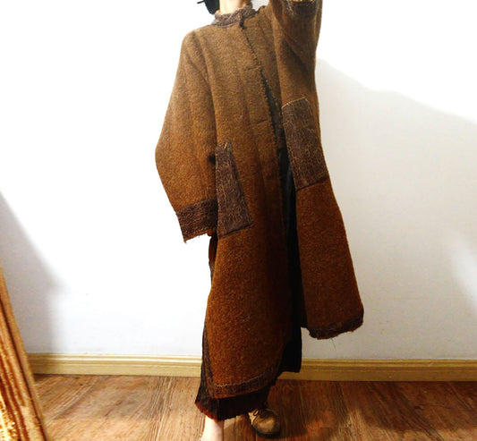 edoa Reversible Sherpa Wool Chinese Coat
