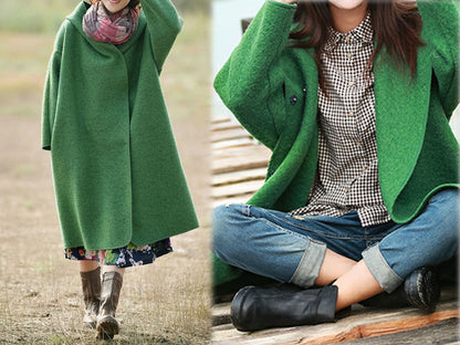 edoa Heavy Weight Bouclé Hooded Coat