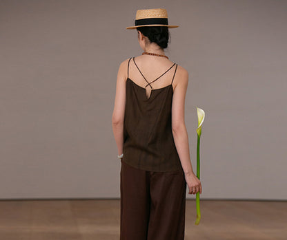 edoa  Mud Silk Slips Top