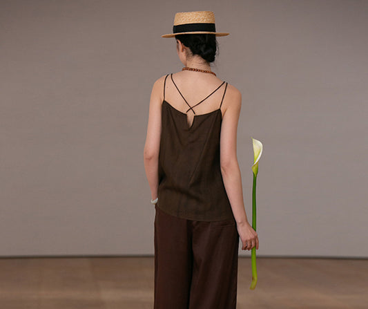 edoa  Mud Silk Slips Top