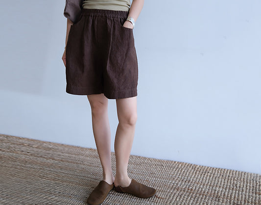 edoa Yarn Dyed Linen Summer Shorts