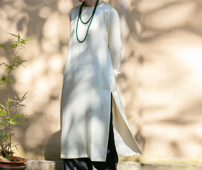edoa Silk Charmeuse High Slit Tunic