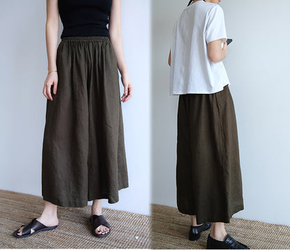 edoa  Linen Wide Leg Pants