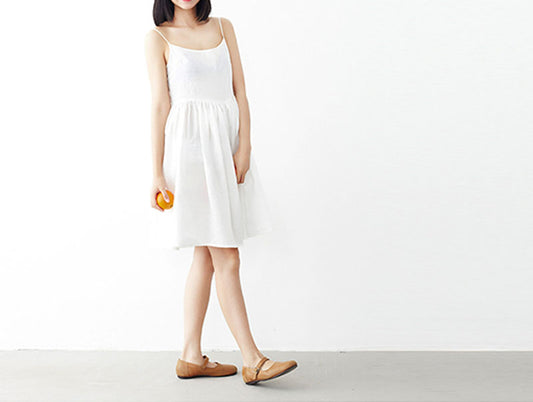 edoa Bubble Washed Ramie Cami Dress