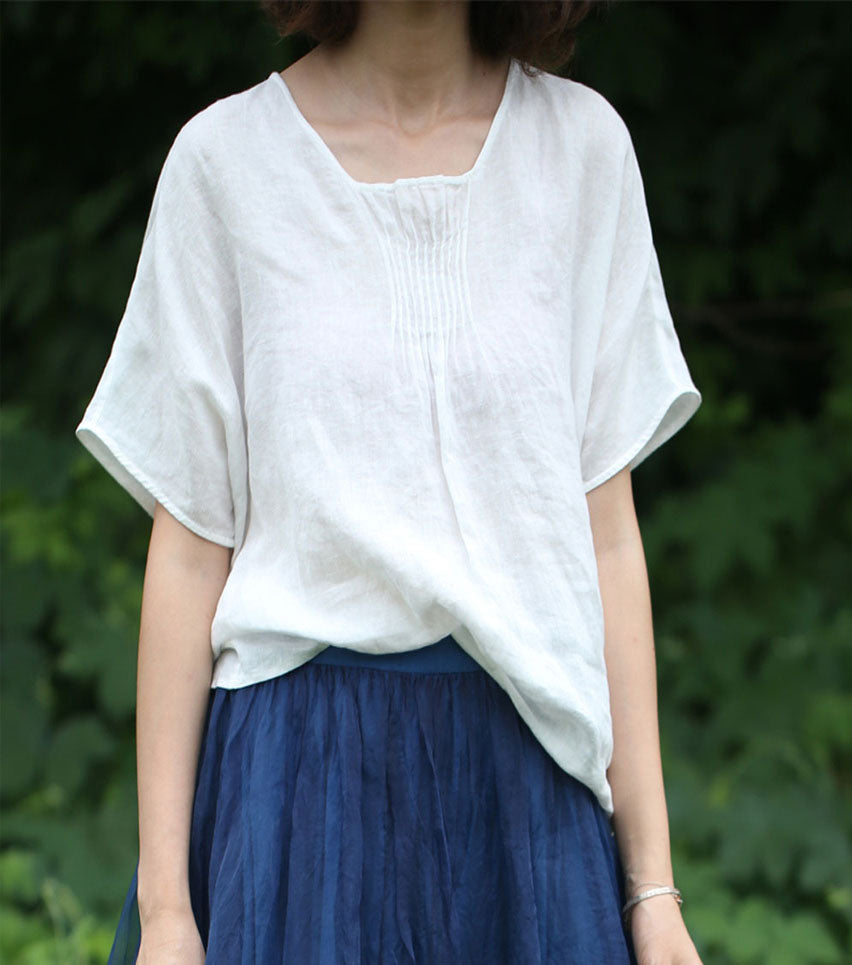 edoa High Counted French Linen Shirt