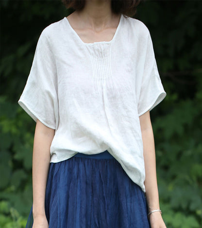 edoa High Counted French Linen Shirt
