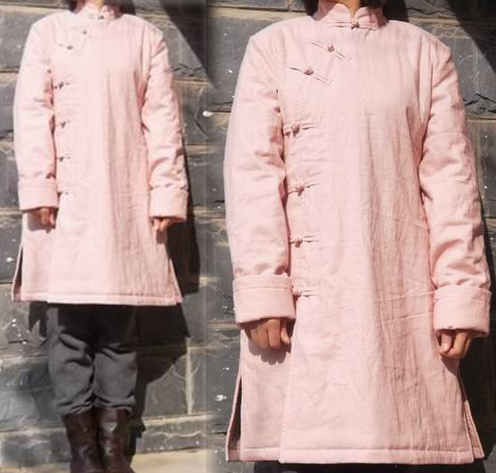 edoa Chinese Style Winter Linen Padding Coat 