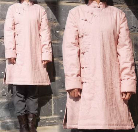 edoa Chinese Style Winter Linen Padding Coat 
