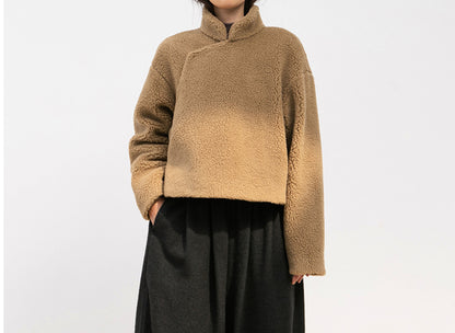 edoa Sherpa Fleece Short Chinese Style Coat 