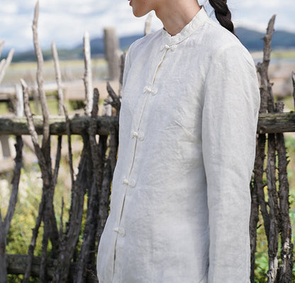 edoa Stone Washed Linen Cheongsam