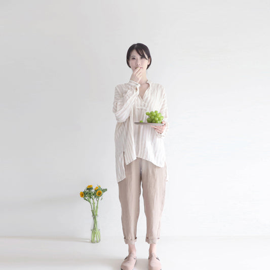 edoa linen striped blouse